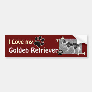 Liebe I mein goldener Retriever-Autoaufkleber Autoaufkleber