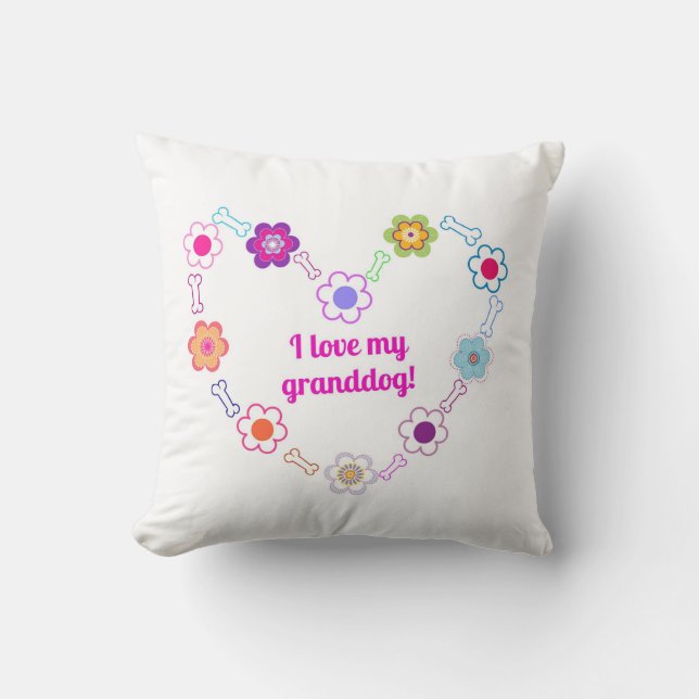 Liebe I mein granddog Throwkissen Kissen (Vorderseite)