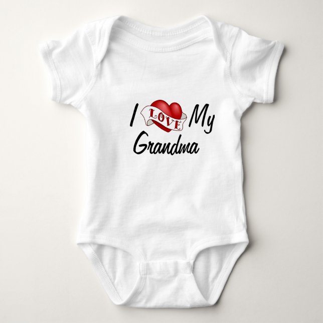 Liebe I mein Großmutter Säuglings-Strampler Baby Strampler (Vorderseite)