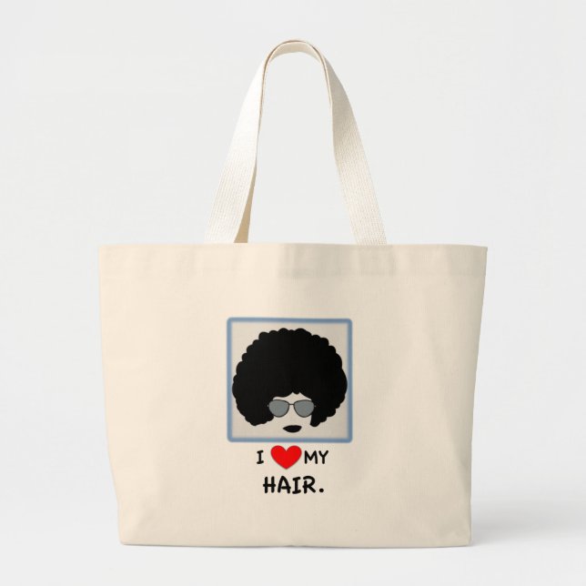Liebe I mein Haar - Afro Jumbo Stoffbeutel (Vorne)