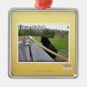 Liebe I mein Job Silbernes Ornament