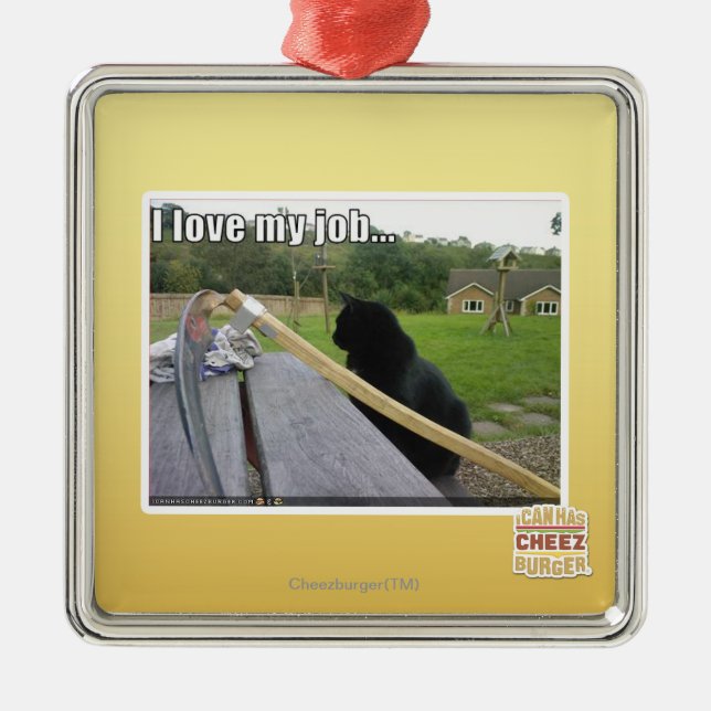 Liebe I mein Job Silbernes Ornament (Vorne)