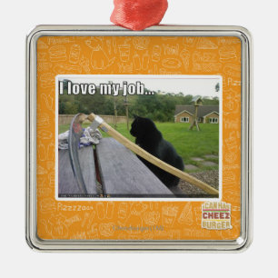Liebe I mein Job Silbernes Ornament