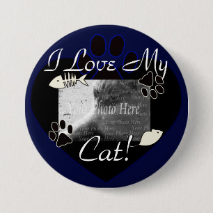 Liebe I mein Katzen-Knopf Button