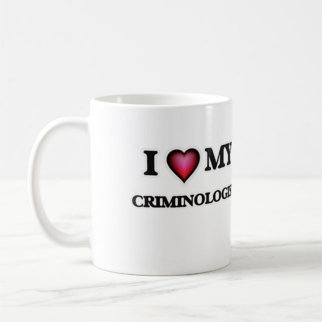Liebe I mein Kriminologe Tasse (Links)