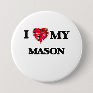 Liebe I mein Maurer Button