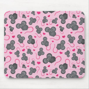 Liebe I mein Mäusemuster im Rosa Mousepad