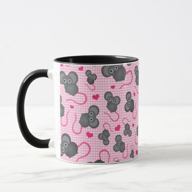 Liebe I mein Mäusemuster im Rosa Tasse (Links)