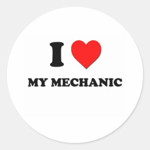 Liebe I mein Mechaniker Runder Aufkleber