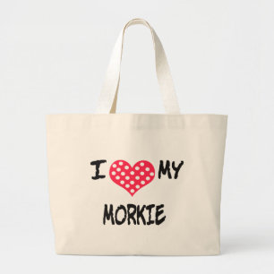 Liebe I mein Morkie Jumbo Stoffbeutel
