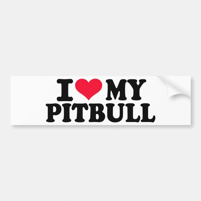 Liebe I mein Pitbull Autoaufkleber (Vorne)