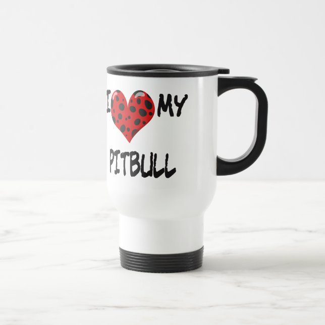 Liebe I mein Pitbull Reisebecher (Rechts)