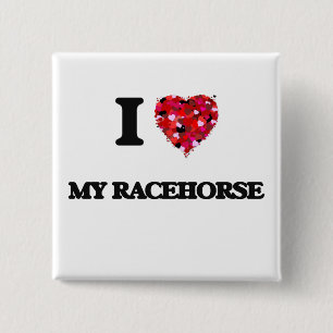 Liebe I mein Rennpferd Button