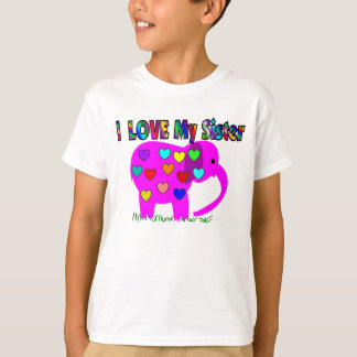 Liebe I mein SCHWESTER-ROSA ELEFANT T-Shirt