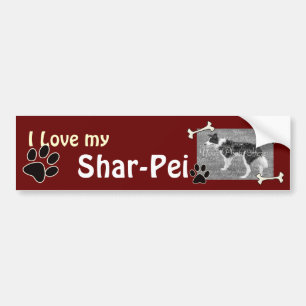 Liebe I mein Shar-pei Autoaufkleber