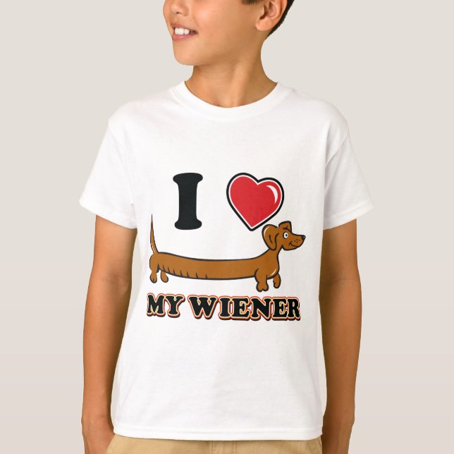 Liebe I mein Weiner - Dackel T-Shirt (Vorderseite)
