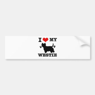 Liebe I mein westie Autoaufkleber