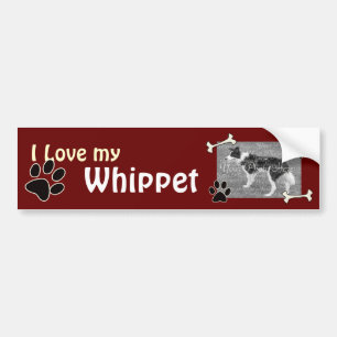 Liebe I mein Whippet Autoaufkleber