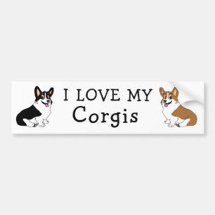 Liebe I meine Corgis Autoaufkleber