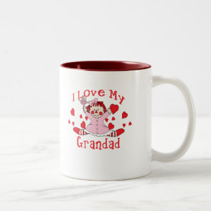 Liebe I meine Grandad-Lappen-Puppe u. Herzen Zweifarbige Tasse