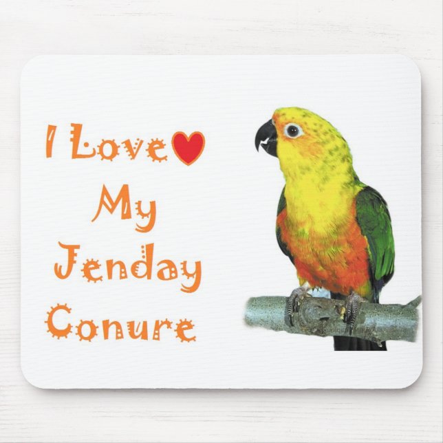 Liebe I meine Jenday Conure Computer-Mausunterlage Mousepad (Vorne)
