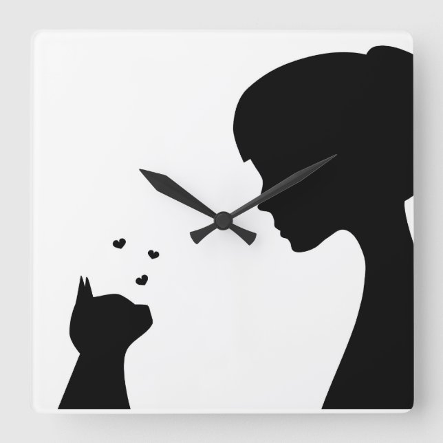 Liebe I meine Katze - Wanduhr (Vorderseite)