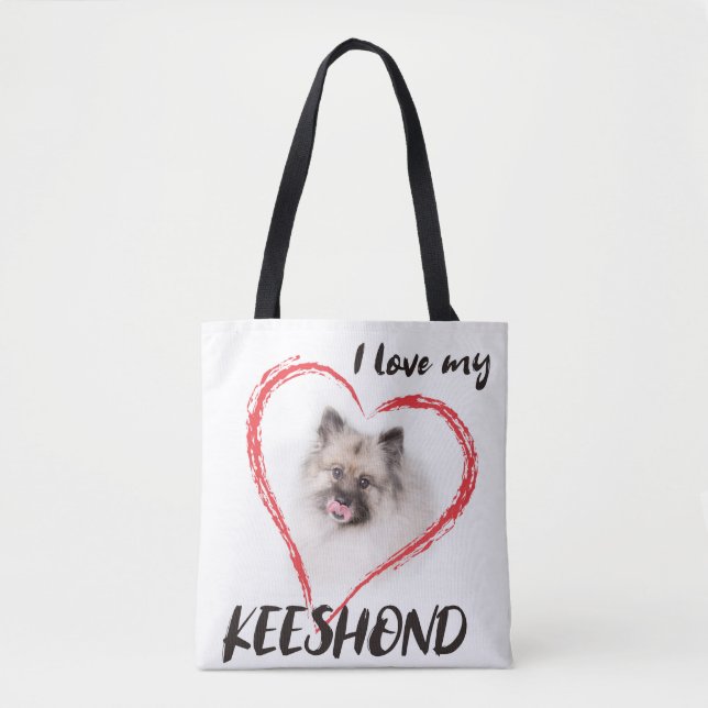 Liebe I meine Keeshond Taschentasche (Vorderseite)