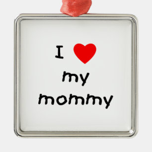 Liebe I meine Mama Silbernes Ornament