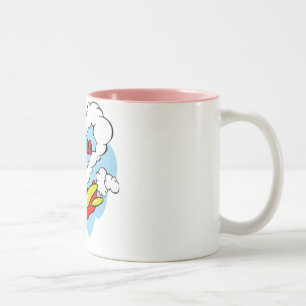 Liebe I meine Meme Lappen-Puppe u. Herzen Zweifarbige Tasse