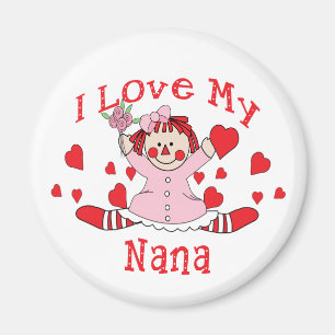 Liebe I meine Nana-Lappen-Puppe u. Herzen Magnet