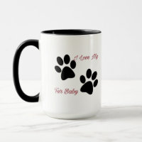 Liebe I meine Pelz-Baby-Tasse mit den Hundtatzen