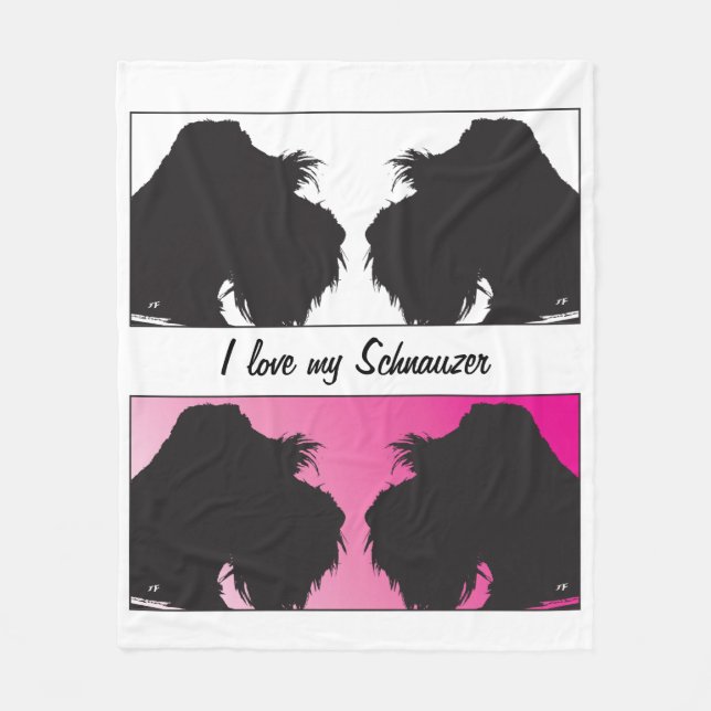 Liebe I meine Schnauzers Fleecedecke (Vorderseite)