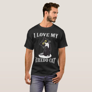 Liebe I meine Tuxedo-Katze T-Shirt