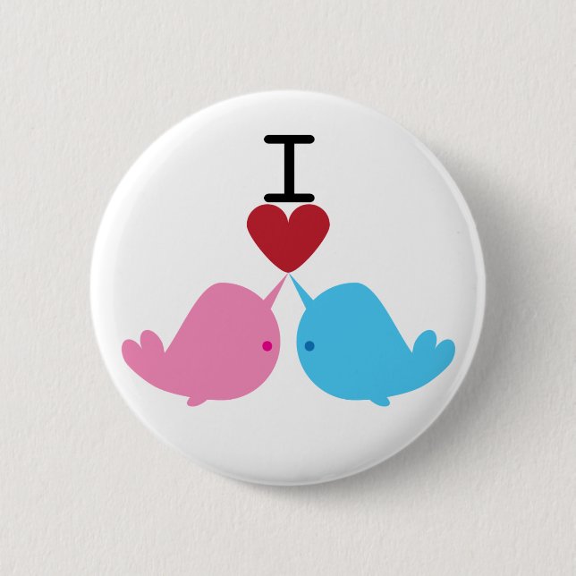 Liebe I narwhals Button (Vorderseite)