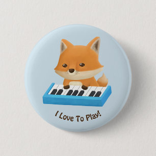 Liebe I, niedlichen Fox auf Klavier zu spielen Button