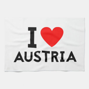Liebe I Österreich-Landnationsherz-Symboltext Küchentuch