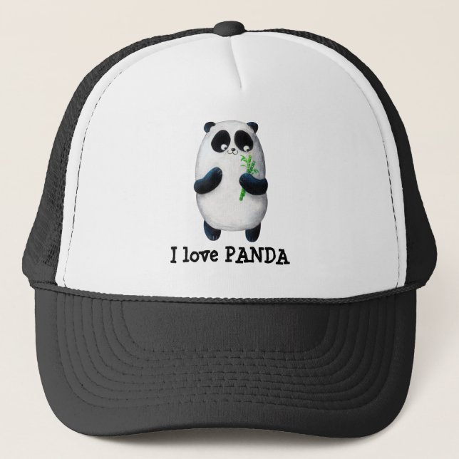 Liebe I Panda Truckerkappe (Vorderseite)