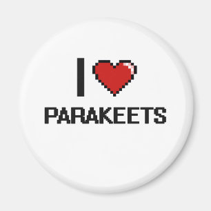 Liebe I Parakeets-Digital-Entwurf Magnet