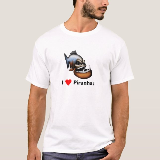 Liebe I Piranhas T-Shirt (Vorderseite)