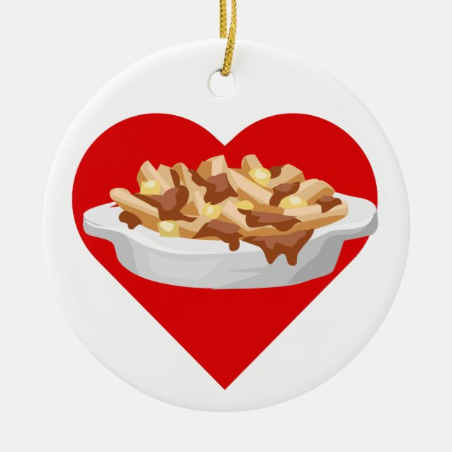 Liebe I poutine Keramik Ornament (Vorne)
