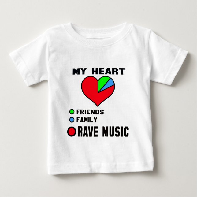 Liebe I Rave. Baby T-shirt (Vorderseite)