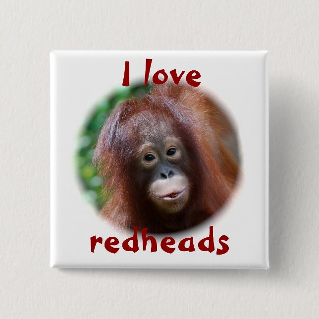 Liebe I Redheads Button (Vorderseite)
