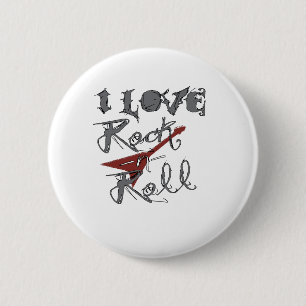 Liebe I Rock-and-Roll Button