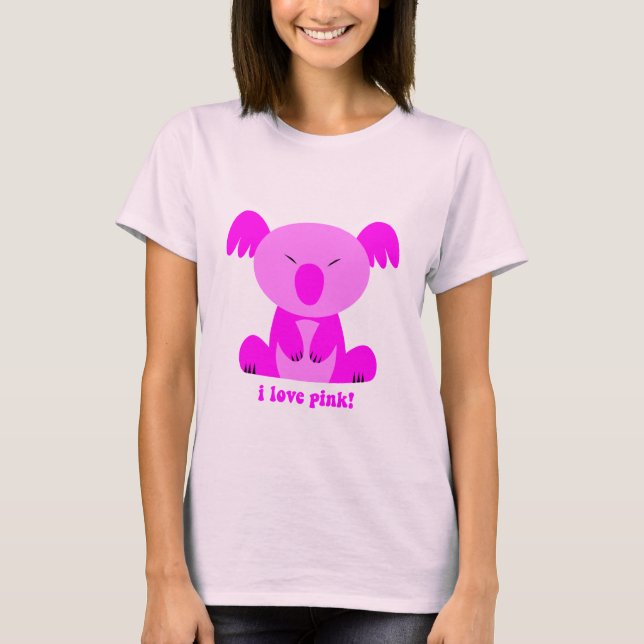 Liebe I rosa Koala-Bär T-Shirt (Vorderseite)