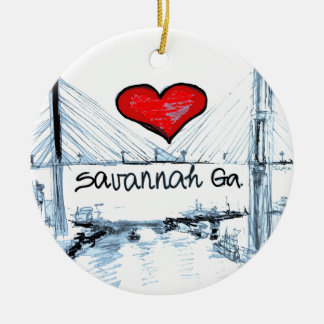 Liebe I Savanne GA Keramik Ornament