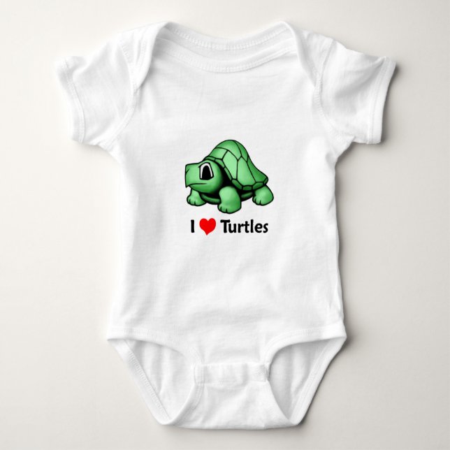 Liebe I Schildkröten Baby Strampler (Vorderseite)