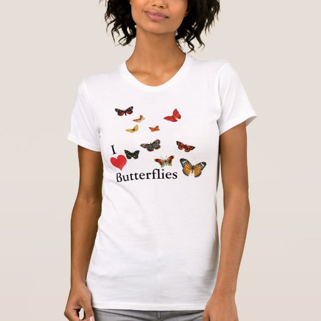 Liebe I Schmetterlinge T-Shirt (Vorderseite)