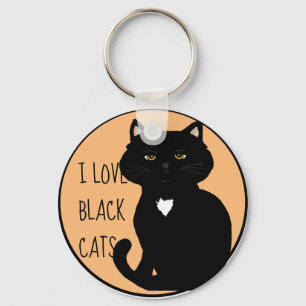 Liebe I schwarze Katzen Schlüsselanhänger