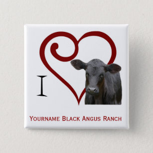 Liebe I schwarzes Angus-Rindfleisch Button