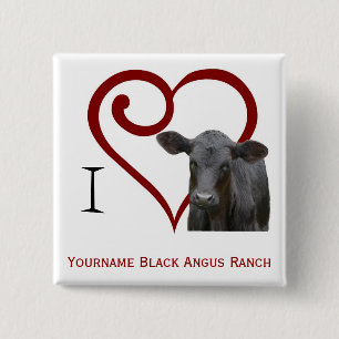 Liebe I schwarzes Angus-Rindfleisch Button